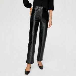 WILFRED | Melina Pebbled Textur Leather Pants Black Size 4